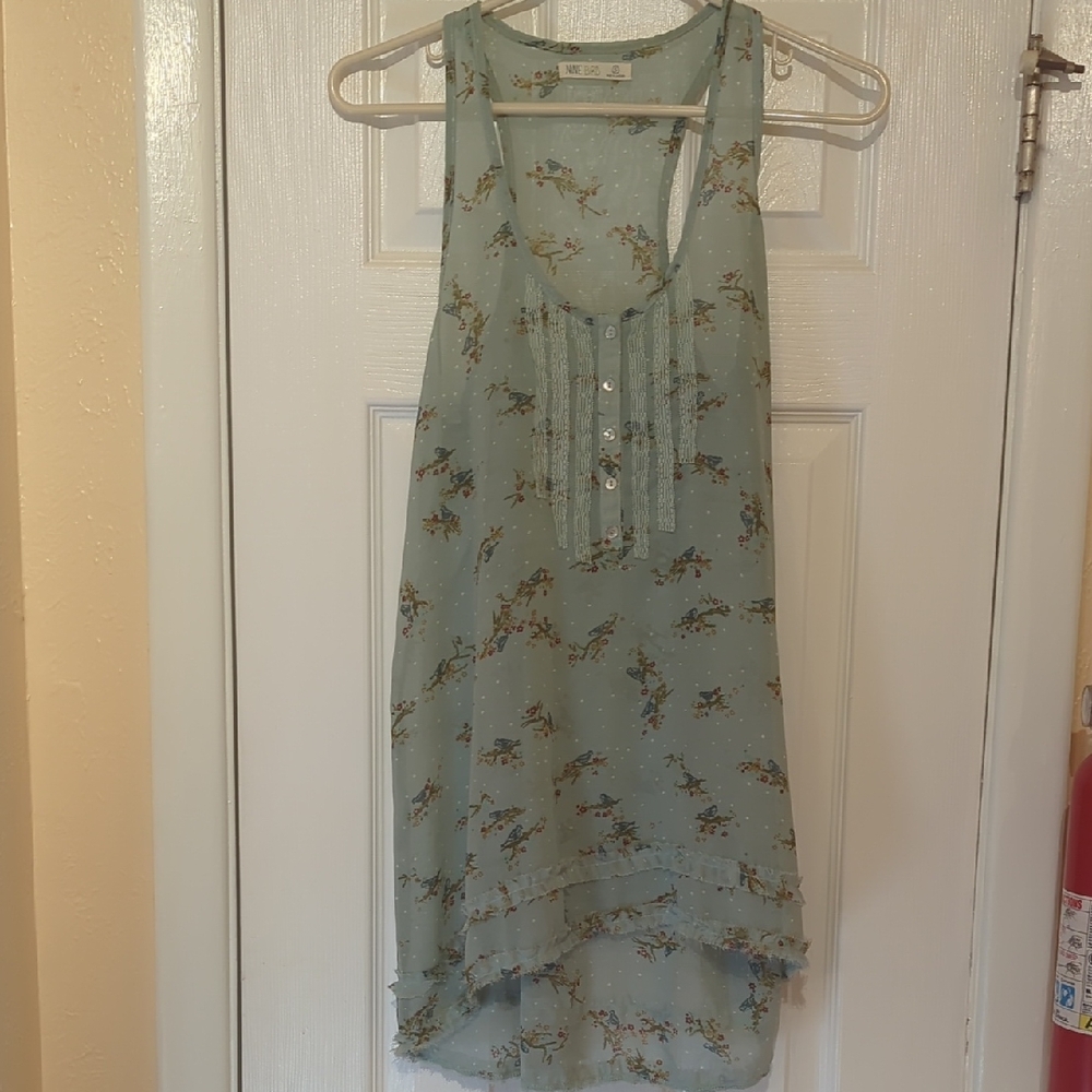 Nine bird sheer tunic small